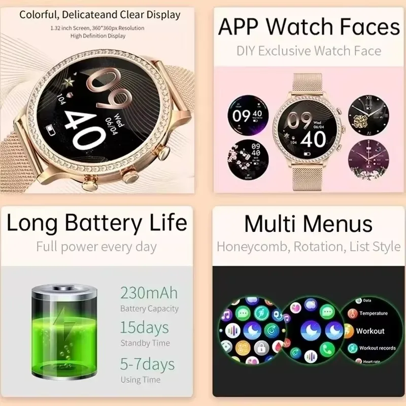 Smart Watch donna nuova modello chiamata Bluetooth